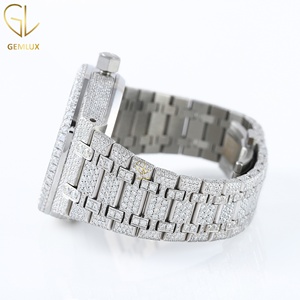 New Arrivals Pass Diamond Tester D VVS Fully Iced Out Moissanite Diamond Automatic Movement Full White Hip Hop Watch Man's - Product Image 4