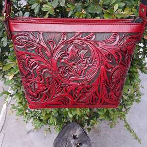 Bolsos de Cuero Hechos a Mano con Diseño Grabado, Bolsos de Moda para Mujer, Bolsa de Compras Ecológica Resistente al Agua - Product Image 1