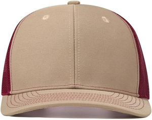 INDEX APPAREL Tan Red Mesh Trucker Cap 6-Panel Adjustable Unisex Casual <b>Hat</b> Spring <b>Summer</b> Solid Color - Product Image 4