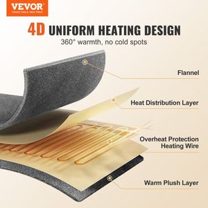 Couverture chauffante électrique en flanelle douce de 72'' x 84'' avec minuterie de 10 heures, arrêt automatique et 5 niveaux de chauffe - Product Image 2