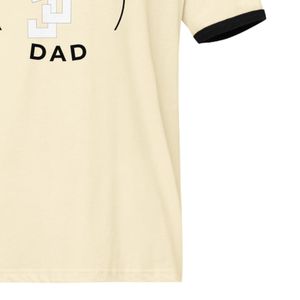 Camiseta Unisex Estilo Ringer para Papá, Color Negro Natural con Ribete en Contraste, Cuello Redondo, Uso Diario Informal, Suave y Cómoda, Estilo Retro - Product Image 6