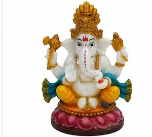 Figurine artisanale traditionnelle en résine de Ganesha Bouddha, cadeau religieux pour mariage, décoration de table ou de bureau - Product Image 1