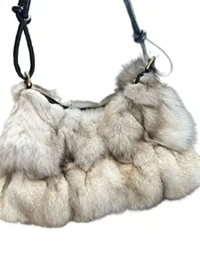 Bolso de hombro para mujer, bolso de piel de oveja, bolso de hombro de piel de oveja auténtica de Mongolia, bolso de mano con cadena de piel. - Product Image 4