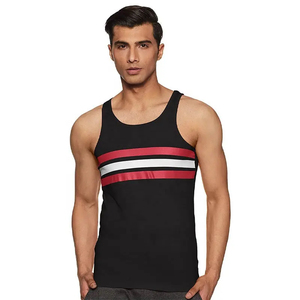 Quick Dry Polyester Cotton Knit Tank <b>Top</b> for Men With Custom Logo Summer <b>Loose</b> Design Sleeveless T-shirts Sports <b>Vest</b> - Product Image 3
