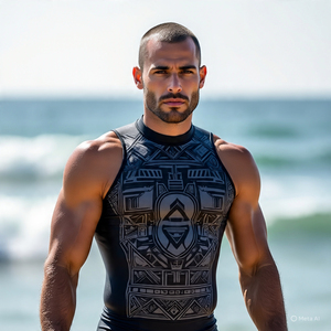 <b>Tank</b> top Men Swimming Singlets rash guard for bath | swimming Beach <b>Diving</b> Bath shirt Long Sleeve Rash Guards Swimwear - Product Image 3