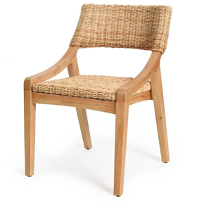 Coussin de fauteuil de style minimaliste, dossier tissé à la main, avec structure en bois de teck, pour ameublement de maison - Product Image 1