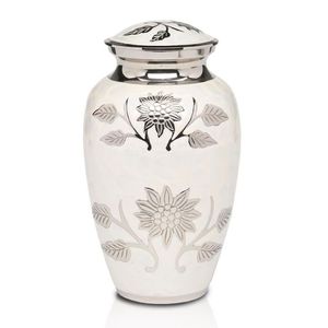 Adult Size Aluminum Urn for Human Ashes - Metal Cremation Urn with Secure Lid - <b>Memorial</b> <b>Vase</b> for Funeral Home - Product Image 6