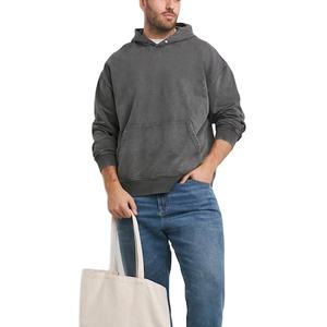 Sweat-shirts à capuche personnalisés pour hommes en coton 100% de qualité supérieure, lavage à l'acide, style hip-hop, surdimensionné, imprimé en relief, pour hommes, 2026 - Product Image 1