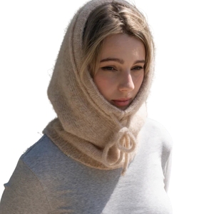 Gorro Balaclava Aislante de Acrílico con Diseño Coreano, Tejido, Ajustable, con Cuello Cruzado Integrado, Unisex, para Otoño e Invierno - Product Image 3