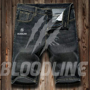 Bermuda en PU camouflage pour homme BLOODLINE, taille mi-haute, taille élastique, style décontracté avec poches - Product Image 1