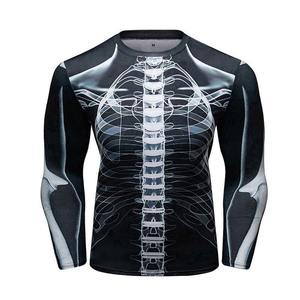 T-shirt de compression OEM en gros pour hommes, avec logo personnalisé, manches longues, protection anti-UV, tissu tendance, style sportif pour la natation estivale - Product Image 3