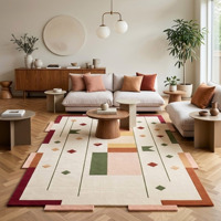 Luxuriöser Moderner Geometrischer Handgetufteter Wollteppich 3D Geschnitztes Abstraktes Muster Großflächiger Teppich für Wohnzimmer Hochwertige Teppiche