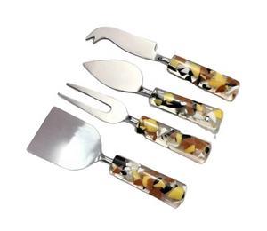 Kichen Tools Stainless Steel Fork Cutlery <b>Clear</b> <b>Resin</b> Designer Handle Stainless Steel Made Cutlery At Competitive Price - Product Image 1