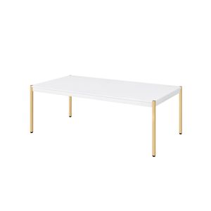 Tavolino da Caffè Otrac con Finitura Bianca e Oro - Product Image 3