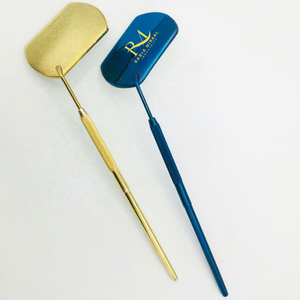 Top Product Blue And Gold Plasma Coated Color / <b>Square</b> Shape And Eyelash Extension <b>Mirror</b> And Diamond Grip Handle - Product Image 2