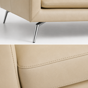 Sofá Moderno de 2 Plazas de Cuero Genuino de Lujo con Patas de Acero Inoxidable para Muebles de Sala de Estar Contemporánea - Product Image 4