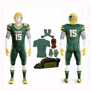 Tenues de football américain personnalisées : Offre en gros pour fournisseurs en vrac – Maillots, gants, manchons, sacs, cagoules sublimés - Product Image 1