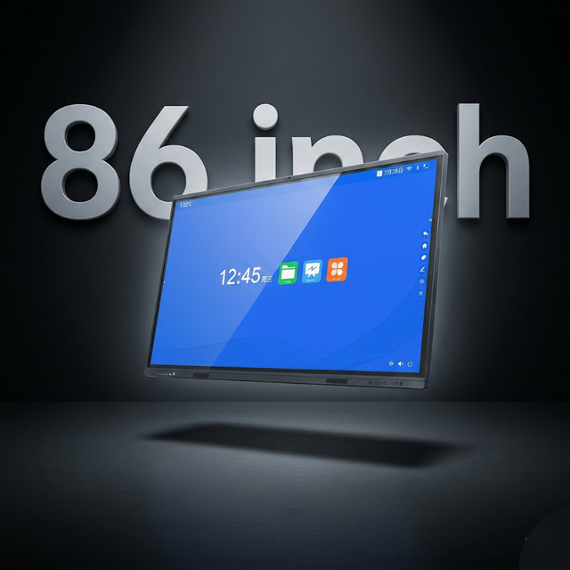 IKAR JX-E5A 86-Inch 4K Interactive Flat Panel 40-Point Infrared Touch Android 12/13 Built-in 4800W Camera Auto-Framing