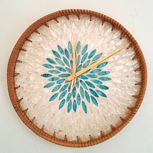 Highest quality handcrafted <b>clock</b> customized rattan wall hanging <b>clocks</b> decorative timepiece - Product Image 6