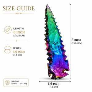 Punta de Flecha de Cuarzo Aura de Titanio de 6 Pulgadas con Tallado de Corazón de Ágata, Gema de Arte Reiki, Venta al por Mayor - Product Image 2