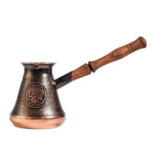 หม้อกาแฟตุรกีทองแดงทรงโค้งมน ด้ามไม้ ทำด้วยมือ ดีไซน์แบบจีนโบราณ - Product Image 3