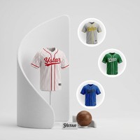 Jersey Baseball Pinstripe Kustom Lengan Raglan Seragam Tim Pakaian Olahraga Klub Kustom OEM