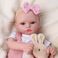 Poupée Reborn réaliste Babeside Katie de 20 pouces, corps entièrement en tissu, cheveux blonds, yeux bleus, poupée nouveau-né réaliste OEM