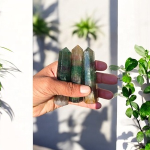 หินอัญมณีคริสตัลรักษาจุดฟลูออไรต์สีเขียวแกะสลักแบบจำลองที่หยาบกร้านสำหรับตกแต่งบ้านและพลังงานบวก - Product Image 2