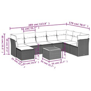 Conjunto de Sofás Modulares Grandes de Ratán PE Gris para Jardín, Colección Premium de Muebles para Exteriores - Product Image 3