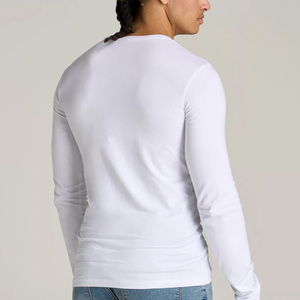 Camiseta Casual Transpirable de Manga Larga para Hombre, Talla Grande, Corte Mescal, de Algodón y Fibra de Bambú, sin Tejido, con Logotipo Personalizado en la Parte Delantera - Product Image 5