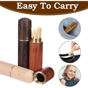8pcs Portable Multi-Function Wooden Toothpick Dispenser Toothpick <b>Case</b> for Storing <b>Needles</b> and Pillets Toothpick Holder - Product Image 2