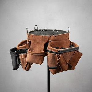Cow Hide Full Grain Leather Modern Construction Tool Featuring Multiple Organizer Pouches Secure <b>Hammer</b> <b>Holder</b> Durable Alloy - Product Image 3