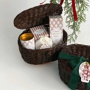 Handmade Rattan <b>Ramadan</b> <b>Gift</b> <b>Box</b> Eco Friendly Eid Mubarak <b>Gift</b> Basket with Lid Natural Woven Storage Basket for Dates Chocolates - Product Image 6