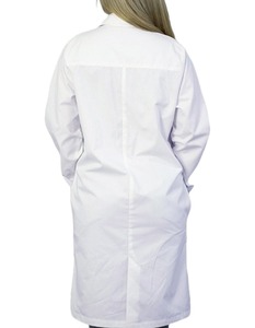 Bata de laboratorio larga blanca unisex, uniforme de algodón y poliéster para médicos, enfermeras y personal de hospitales, para hombres y mujeres. - Product Image 2