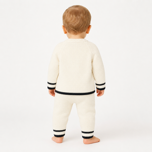 Conjuntos de Suéteres de Punto de Algodón 100% Personalizados para Bebés de <span class=keywords><strong>3</strong></span> <span class=keywords><strong>Meses</strong></span>, Suaves y Cómodos, de Dos Piezas - Product Image 4