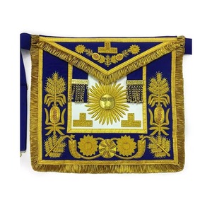 Delantal Étnico de Terciopelo para Ex-Guardianes de la Logia Azul con Bordado Dorado de Alta Calidad y Cinturón Extensible Ajustable MAP-0110 - Product Image 1