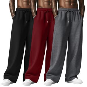 Pantalon de survêtement ample pour homme, bas de tenue athlétique, coupe confortable pour le sport, la gym, l'entraînement, en molleton de coton - Product Image 3