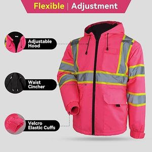 Men Women Safety Rain Jacket Hi Vi Reflective Safety Work Jacket Best Material High Quality Reflective Safety Work Jacket - Product Image 3