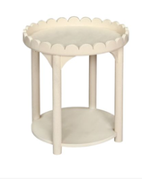 Table basse à bords festonnés, table d'appoint ronde, table d'appoint à deux niveaux, meubles modernes pour salon