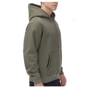 เสื้อฮู้ดหนานุ่มสำหรับฤดูหนาว ยูนิเซ็กซ์ ผ้าฟลีซ 300 GSM  รับผลิตตามแบบ แบรนด์ของคุณเอง สวมใส่สบายๆ พร้อมโลโก้ด้านหน้าสำหรับผู้ชาย - Product Image 3