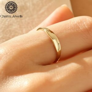 Charm Jewells <b>Silver</b> Gold Plated Moissanite Engagement <b>Eternity</b> Band <b>Ring</b> Prong Setting Women's Classic IGI Certified 3 GM <b>Ring</b> - Product Image 2