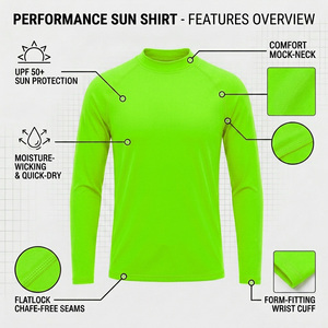 เสื้อเชิ้ตแขนยาวผู้ชายขายส่ง ป้องกันแสงแดด UPF 50+ แห้งเร็ว สำหรับกิจกรรมกลางแจ้ง ตกปลา เดินป่า ป้องกันผื่นแดง รับสกรีนโลโก้ ชุดกีฬา - Product Image 2