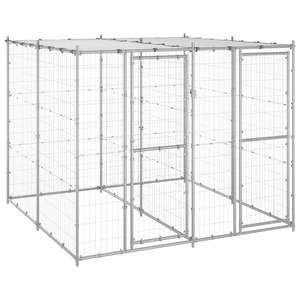 Abri pour chien, auvent, gazebo et pergola durables en acier galvanisé argenté de 52,0 pieds carrés - Product Image 1