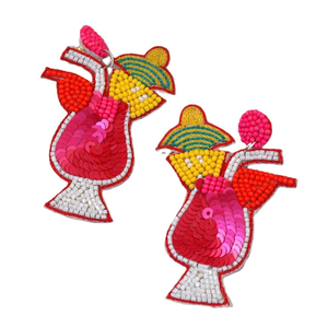 BY MULTI CRAFT Diseño de Flores con Cuentas para Mujer, Patriótico, Día de los Caídos, Naranja, Blanco, Azul, Bordado a Mano - Product Image 4