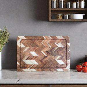 Planche à découper en forme de bois d'acacia naturel bloc à découper taille personnalisée écologique pour les ustensiles de cuisine conception fonctionnelle faite - Product Image 1