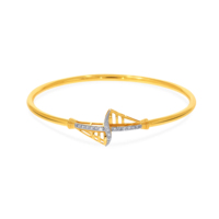 Bracelet jonc en or jaune avec diamants, design minimaliste pour femme, diamants ronds de laboratoire, bijoux à porter au quotidien