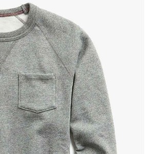 Suéter de Punto para Hombre, Cuello Redondo, Manga Raglán, Color Gris, con Bolsillo, Corte Regular, Color Sólido, Informal, para Otoño - Product Image 2