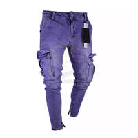 Pantalon en jean pour homme, coupe droite ample, respirant, 100% coton - Mode automne-été