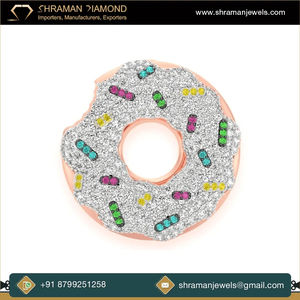 Collar con Colgante de Donuts Modernos con Diseño de Comida, Plata 925 Bañada en Oro, Diamante Moissanita Personalizado, Joyería Unisex para Niños - Product Image 5