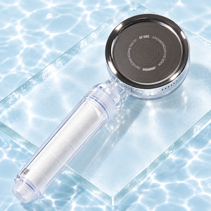 AQUADUO - Cabezal de Ducha de Mano Moderno de Plástico con Filtro de Agua Desclorante, Cascada, Salida Única, Alta Presión, Grifo para Baño - Product Image 1